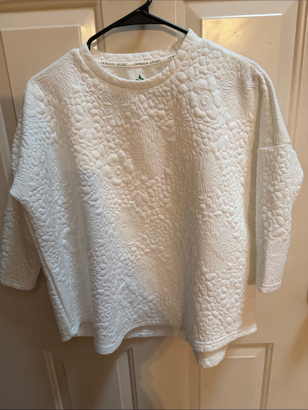 Tuckernuck White Quilted Crew Sweatshirt
